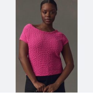 NWT Maeve Socialite Popcorn T in Pink, Sz Small